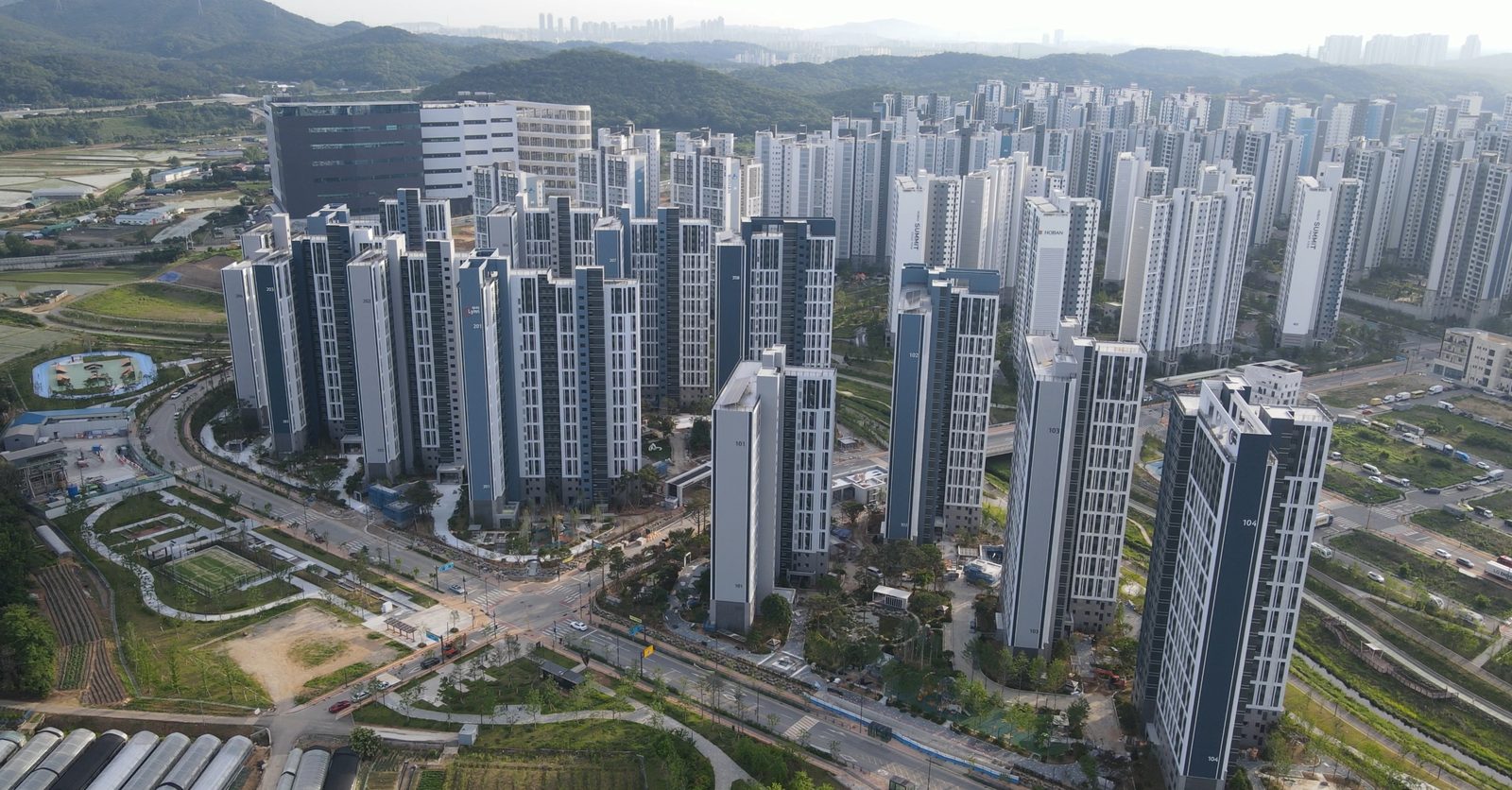 OO구역 단지 전경 드론 촬영